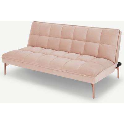 Hallie Click Clack Sofa Bed, Pastel Pink Velvet