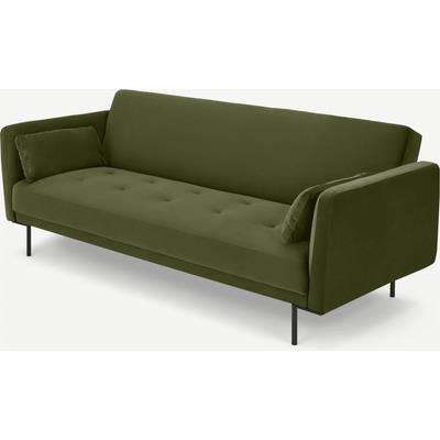 Harlow Click Clack Sofa Bed, Mirage Grey Recycled Velvet
