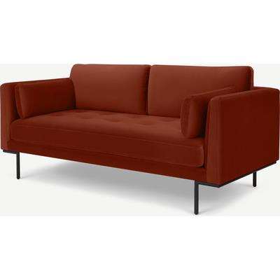 Harlow Large 2 Seater Sofa, Brick Red Vevet
