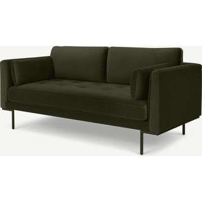 Harlow Large 2 Seater Sofa, Dark Olive Velvet