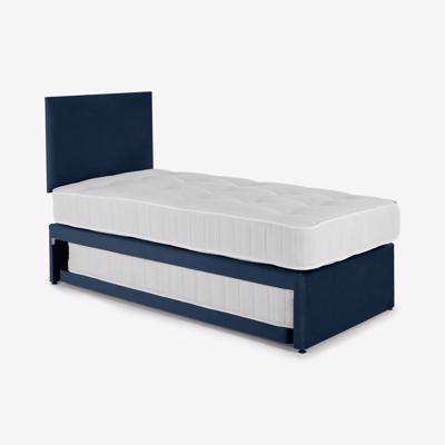 Hyron Guest Bed with 2 Mattresses, Blue Velvet