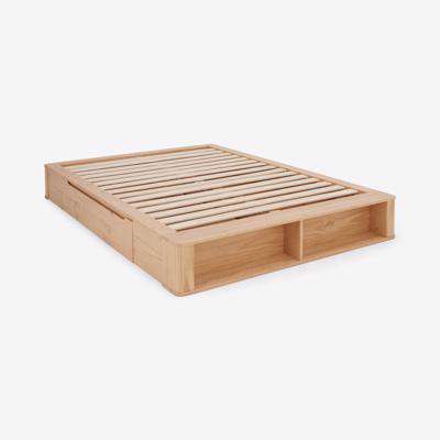 Kano King Size Platform Bed with Storage Drawers, Pine