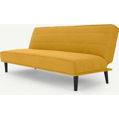 Kitto Click Clack Sofa Bed, Butter Yellow Fabric