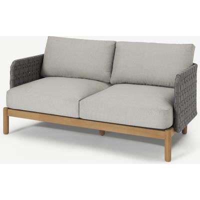 Kolbe Garden 2 Seater Sofa, Grey & Acacia Weave