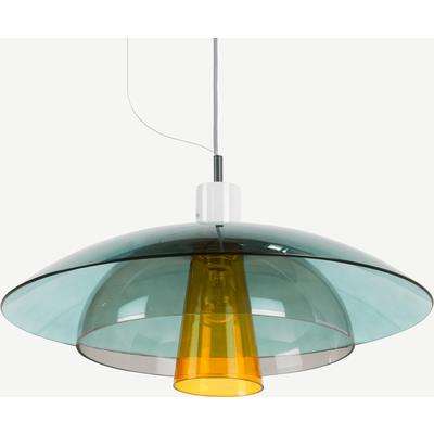 Lab Ceiling Pendant, Teal, Deep Grey and Mustard