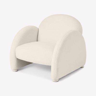 2LG Accent Armchair, White Boucle