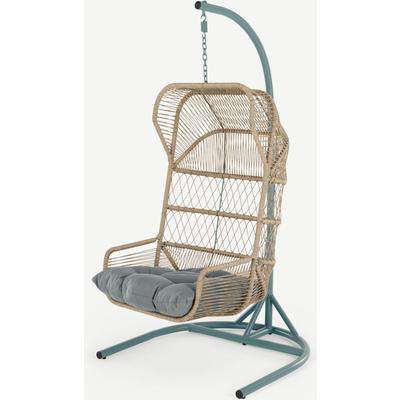Lyra Garden Hanging Chair, Grey and Blue