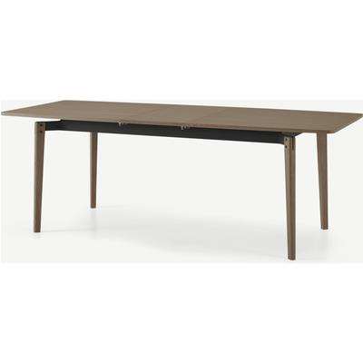 Mellor 6-8 Seat Extending Dining Table, Dark Stained Oak & Textured Charcoal