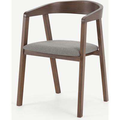 Placido Carver Dining Chair, Walnut & Cool Grey