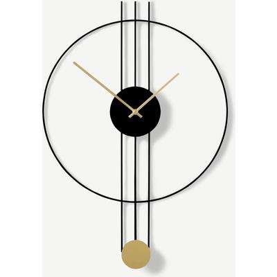 Rowell Pendulum Clock 45 x 60cm, Black & Brass