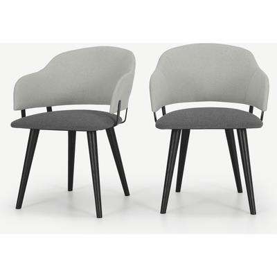 Set of 2 Neilson Carver Dining Chairs, Marl and Hail Grey 