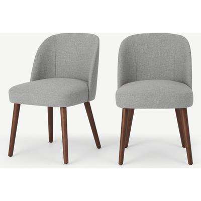 Swinton Set of 2 Dining Chairs, Mountain Grey with Dark Stain Legs