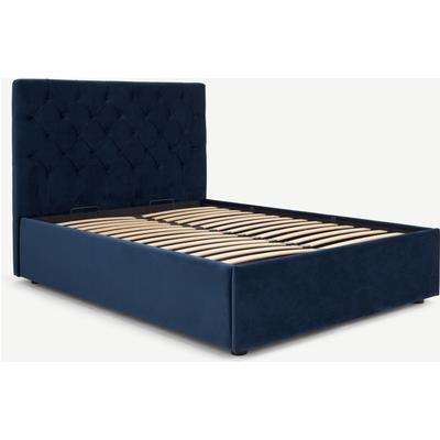 Skye Double Ottoman Storage Bed, Royal Blue Velvet