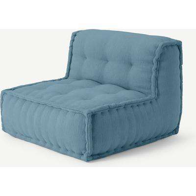 Sully Modular Floor Cushion, Citadel Blue Cotton Slub