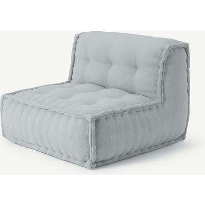 Sully Modular Floor Cushion, Glacier Grey Cotton Slub