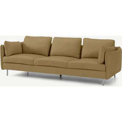 Vento 3 Seater Sofa, Pale Tan Leather