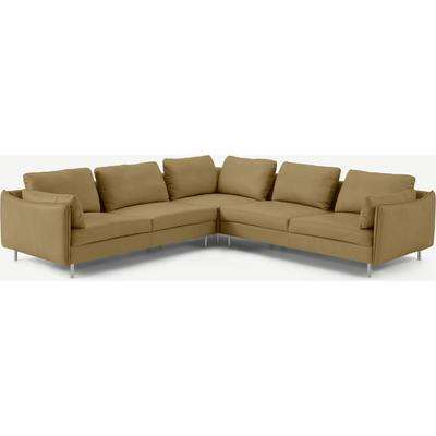Vento 5 Seater Corner Sofa, Pale Tan Leather