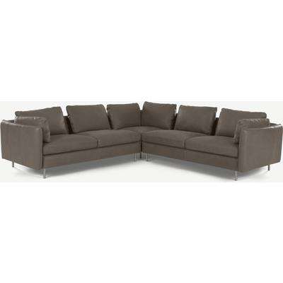 Vento 5 Seater Corner Sofa, Texas Grey Leather