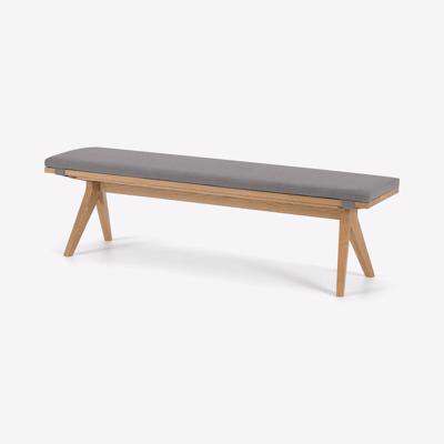 Wingrove Dining Bench, French Oak & Cool Grey