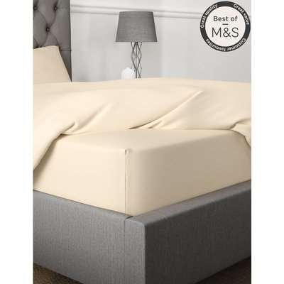 Egyptian Cotton 230 Thread Count Extra Deep Fitted Sheet cream