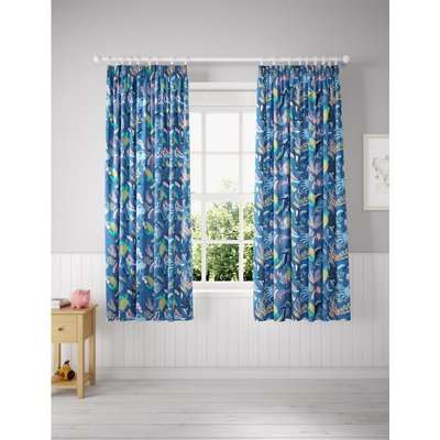 Glow in the Dark Under the Sea Blackout Kids Curtains blue