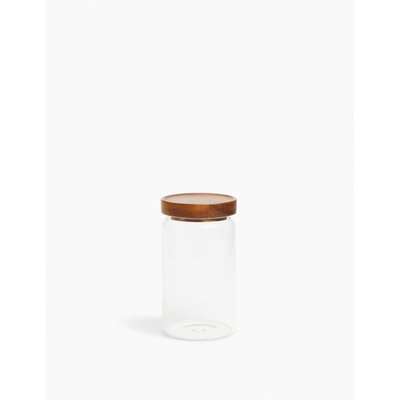 Medium Glass Storage Jar beige