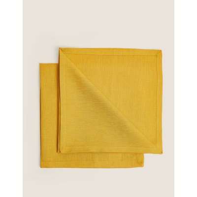 Set of 2 Linen Napkins yellow