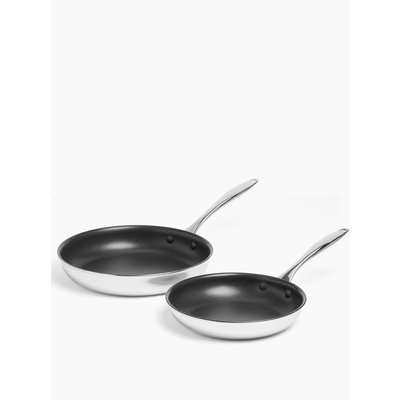Set of 2 Tri Ply Frying Pan Set silver