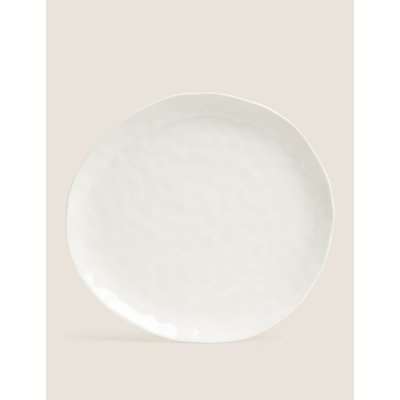 Set of 4 Artisan Dinner Plates white