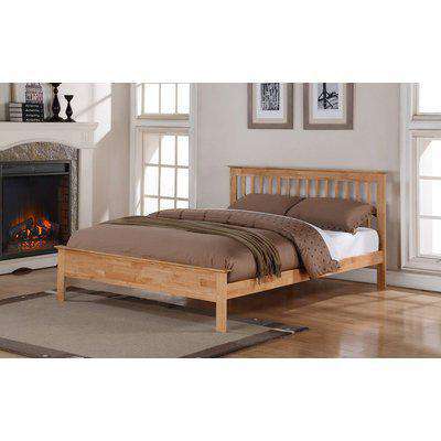 Flintshire Pentre Hardwood Oak Finish Bed Frame, Double