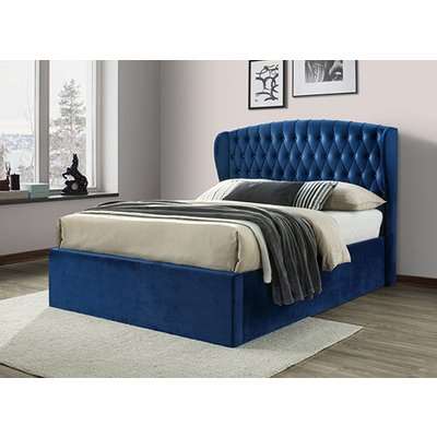 Bedmaster Warwick Blue Velvet Ottoman Bed - King Size (5' x 6'6")