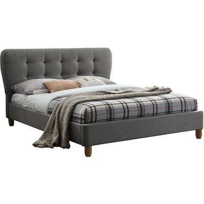 Birlea Stockholm Grey Upholstered Bed - Double (4'6" x 6'3")