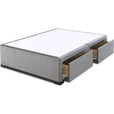 Dreamland Luxury Divan Bed Base - Double (4'6" x 6'3"), 2 Drawers, Dreamland_Charcoal