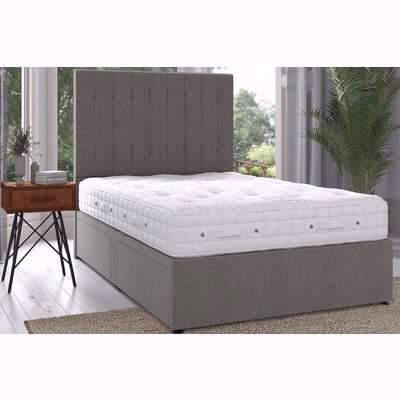 Hypnos Elite Support + Premium Divan Bed, Linen Midnight, No Storage, Double