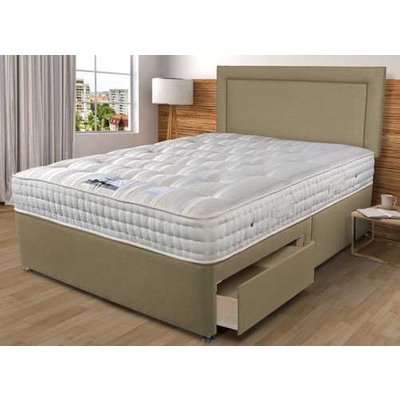 Hypnos Elite Support + Premium Divan Bed, Linen Teal, 2 Drawers, King Size
