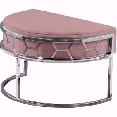 Alveare Footstool Silver - Blush Pink