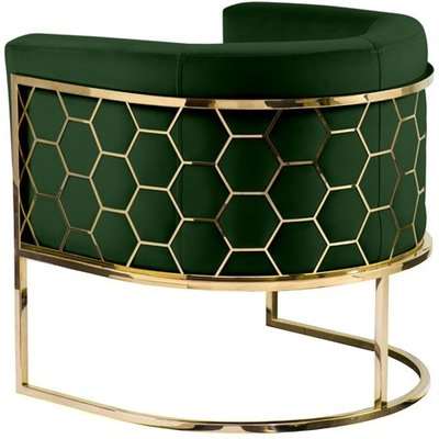 Alveare tub chair Brass -Bottle green