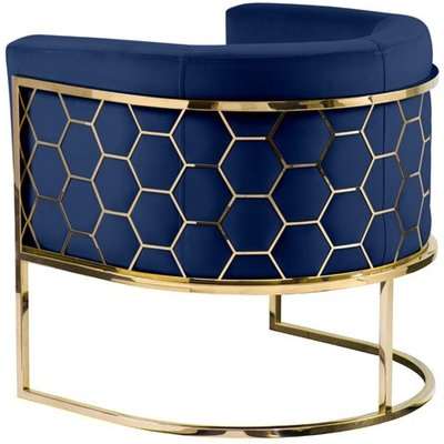 Alveare tub chair Brass – Royal blue