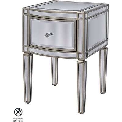 Antoinette Toughened Mirror One Drawer Bedside Table