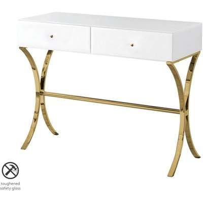 Aurelia White and Champagne Gold Dressing Console