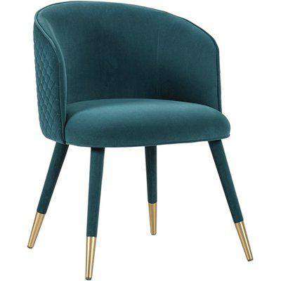 Bellucci Scales Dining Chair - Peacock - Brass Caps