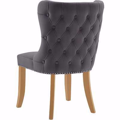 Margonia Dining Chair - Storm Grey - Natural legs