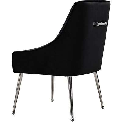 Mason Dining Chair Black - Shiny Silver Legs