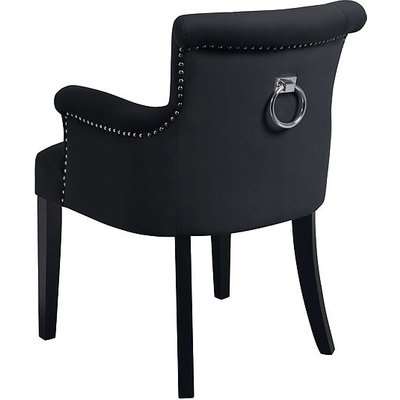 Positano Carver Chair with Back Ring - Black Velvet
