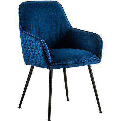 Watson Carver Chair Ink Blue with Black Legs