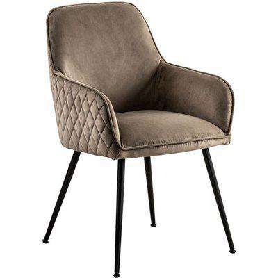 Watson Carver Chair Taupe with Black Legs