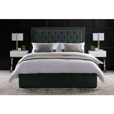 Zeno Upholstered Bed Grey-Blue