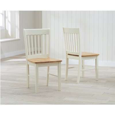 Amalfi Oak and Cream Dining Chairs - Oak and Cream