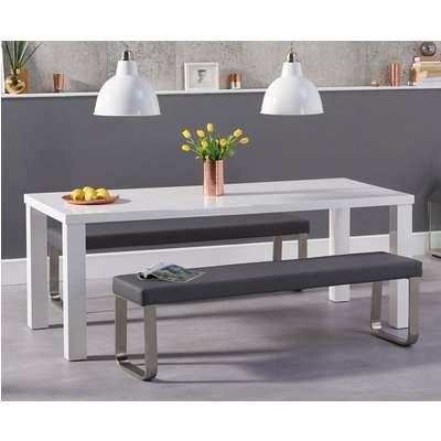 Atlanta 80cm White High Gloss Dining Table with Hampstead Z Chairs