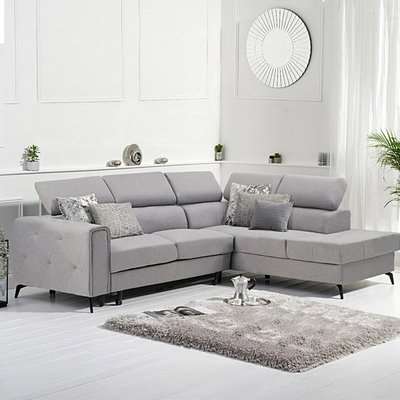 Avery Grey Linen Right Hand Facing Corner Sofa Bed